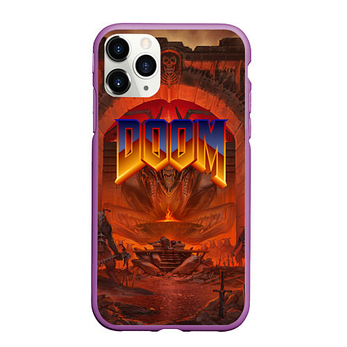 Чехол iPhone 11 Pro матовый DOOM ДУМ Z / 3D-Фиолетовый – фото 1