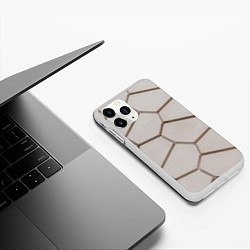 Чехол iPhone 11 Pro матовый Ячейки, цвет: 3D-белый — фото 2