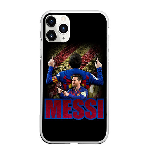 Чехол iPhone 11 Pro матовый МЕССИ MESSI / 3D-Белый – фото 1