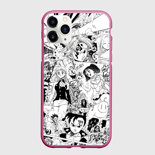 Чехол iPhone 11 Pro матовый Семь смертных грехов, манга / 3D-Малиновый – фото 1