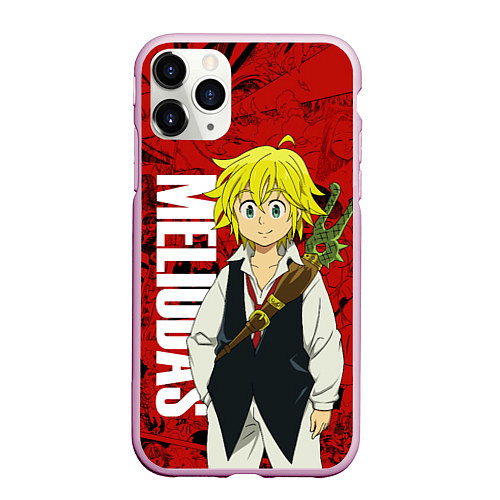 Чехол iPhone 11 Pro матовый Мелиодас, Meliodas / 3D-Розовый – фото 1