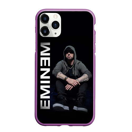 Чехол iPhone 11 Pro матовый EMINEM / 3D-Фиолетовый – фото 1