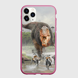 Чехол iPhone 11 Pro матовый Т-Рекс Динозавр Dino Z, цвет: 3D-малиновый