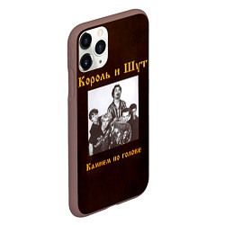 Чехол iPhone 11 Pro матовый Король и Шут Камнем по голове, цвет: 3D-коричневый — фото 2
