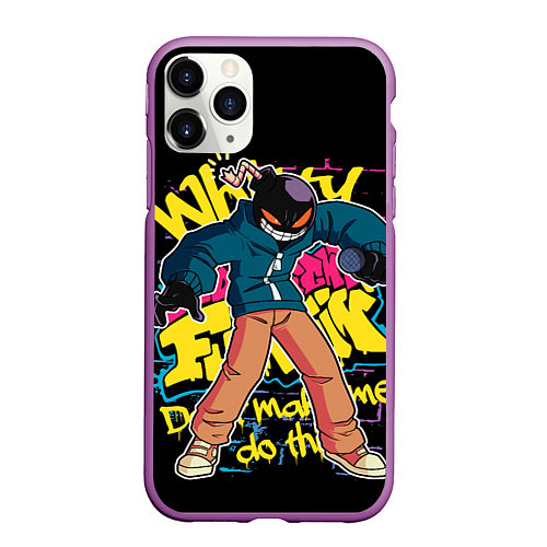 Чехол iPhone 11 Pro матовый Whitty, Friday Night Funkin / 3D-Фиолетовый – фото 1