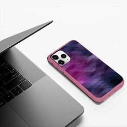 Чехол iPhone 11 Pro матовый Фиолетово-бордовый узор, цвет: 3D-малиновый — фото 2