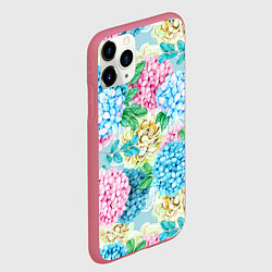 Чехол iPhone 11 Pro матовый Гортензия в сказочном саду, цвет: 3D-малиновый — фото 2