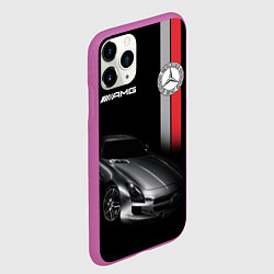 Чехол iPhone 11 Pro матовый MERCEDES BENZ AMG, цвет: 3D-фиолетовый — фото 2