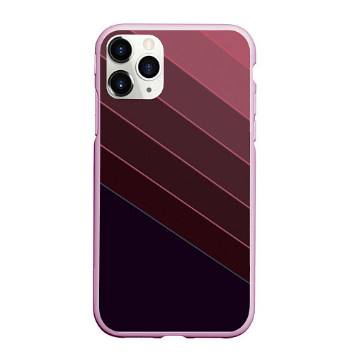 Чехол iPhone 11 Pro матовый Коричнево-фиолетовый узор / 3D-Розовый – фото 1