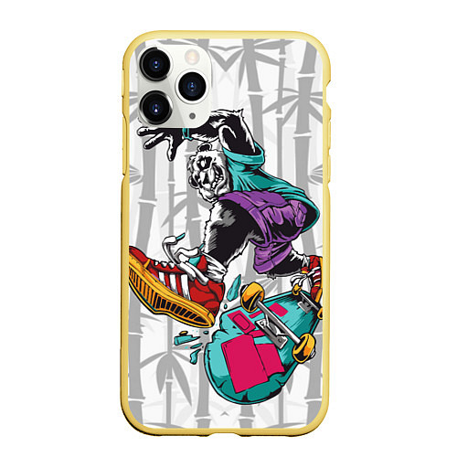 Чехол iPhone 11 Pro матовый HiFi Panda / 3D-Желтый – фото 1