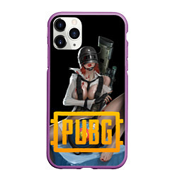 Чехол iPhone 11 Pro матовый PUBG 18 спина