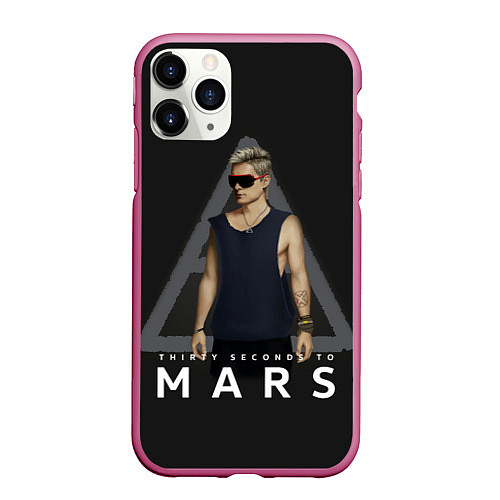 Чехол iPhone 11 Pro матовый Джаред Лето Jared Leto Z / 3D-Малиновый – фото 1