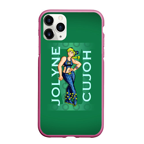 Чехол iPhone 11 Pro матовый Jolyne Cujoh / 3D-Малиновый – фото 1