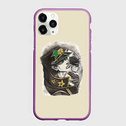 Чехол iPhone 11 Pro матовый Jotaro Kujo, цвет: 3D-фиолетовый