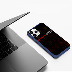 Чехол iPhone 11 Pro матовый Ауди - Pro Racing Полоса, цвет: 3D-тёмно-синий — фото 2