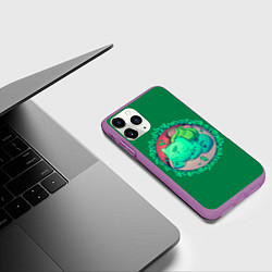Чехол iPhone 11 Pro матовый Спящий Бульбазавр, цвет: 3D-фиолетовый — фото 2