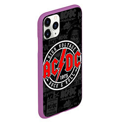Чехол iPhone 11 Pro матовый AC DC HIGH VOLTAGE, цвет: 3D-фиолетовый — фото 2