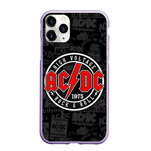 Чехол iPhone 11 Pro матовый AC DC HIGH VOLTAGE / 3D-Светло-сиреневый – фото 1