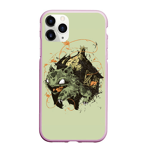 Чехол iPhone 11 Pro матовый Horror Bulbasaur / 3D-Розовый – фото 1