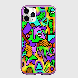 Чехол iPhone 11 Pro матовый Хаус в душе и голове, цвет: 3D-фиолетовый
