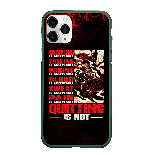 Чехол iPhone 11 Pro матовый Агрессия Луффи One Piece / 3D-Темно-зеленый – фото 1