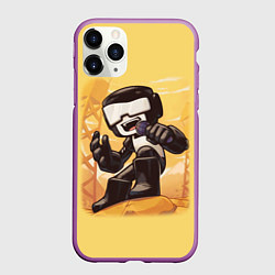 Чехол iPhone 11 Pro матовый Танкист Tankman, цвет: 3D-фиолетовый