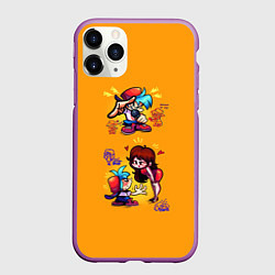 Чехол iPhone 11 Pro матовый Boyfriend and Girlfriend FNF