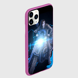 Чехол iPhone 11 Pro матовый Баджи На Байке, цвет: 3D-фиолетовый — фото 2