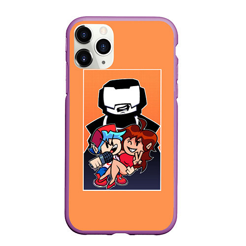 Чехол iPhone 11 Pro матовый Boyfriend, Girlfriend, Tankman / 3D-Фиолетовый – фото 1