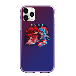 Чехол iPhone 11 Pro матовый Boyfriend and Girlfriend FNF, цвет: 3D-светло-сиреневый