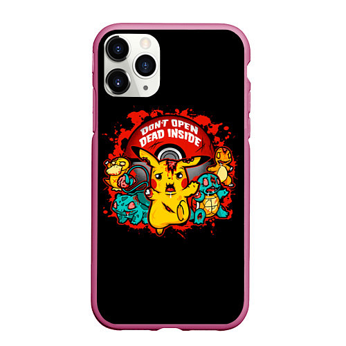 Чехол iPhone 11 Pro матовый Dead inside / 3D-Малиновый – фото 1