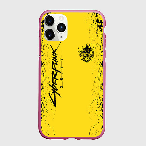 Чехол iPhone 11 Pro матовый CYBERPUNK 2077 КИБЕРПАНК 2077 / 3D-Малиновый – фото 1