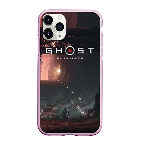 Чехол iPhone 11 Pro матовый Samurai Ghost of Tsushima Z / 3D-Розовый – фото 1