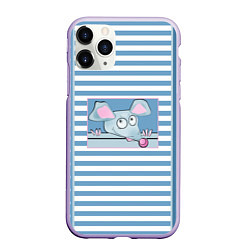 Чехол iPhone 11 Pro матовый Веселая Мышь, цвет: 3D-светло-сиреневый