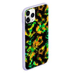 Чехол iPhone 11 Pro матовый Абстрактный желто-зеленый узор, цвет: 3D-светло-сиреневый — фото 2