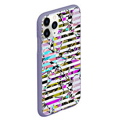 Чехол iPhone 11 Pro матовый Полосатый абстрактный узор, цвет: 3D-серый — фото 2