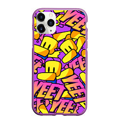 Чехол iPhone 11 Pro матовый ROBLOX РОБЛОКС YEET, цвет: 3D-фиолетовый