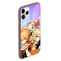 Чехол iPhone 11 Pro матовый Genshin Impact, цвет: 3D-коричневый — фото 2