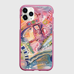 Чехол iPhone 11 Pro матовый MULT, цвет: 3D-малиновый