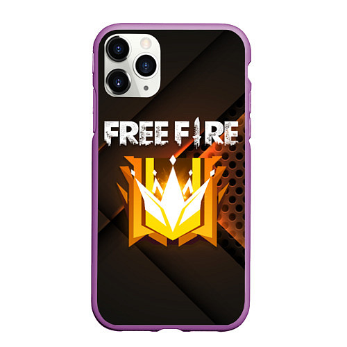 Чехол iPhone 11 Pro матовый FREE FIRE GRAND MASTER / 3D-Фиолетовый – фото 1