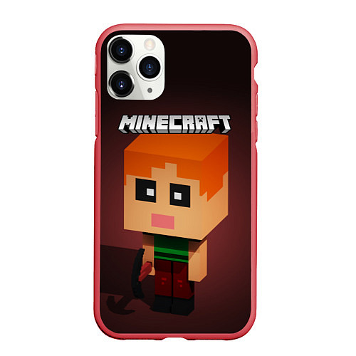 Чехол iPhone 11 Pro матовый MINECRAFT МАЙНКРАФТ Z / 3D-Красный – фото 1