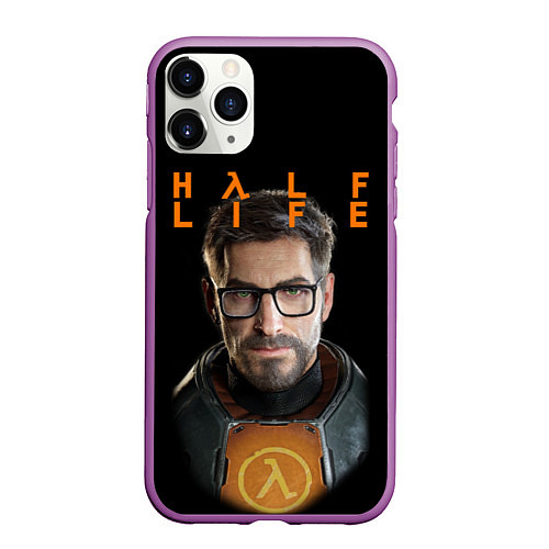 Чехол iPhone 11 Pro матовый HALF-LIFE FREEMAN ФРИМАН Z / 3D-Фиолетовый – фото 1
