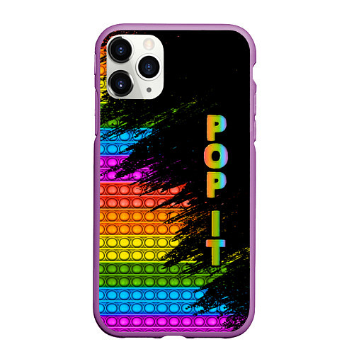 Чехол iPhone 11 Pro матовый ИГРУШКА POP it ПОП-ИТ / 3D-Фиолетовый – фото 1