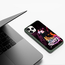 Чехол iPhone 11 Pro матовый Незуко Камадо Kimetsu no aiba, цвет: 3D-темно-зеленый — фото 2