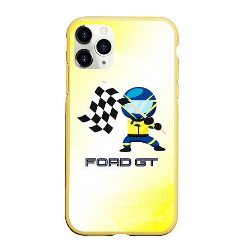 Чехол iPhone 11 Pro матовый Ford - Racing / 3D-Желтый – фото 1