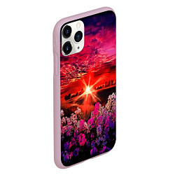 Чехол iPhone 11 Pro матовый МАЛИНОВЫЙ ЗАКАТ, цвет: 3D-розовый — фото 2