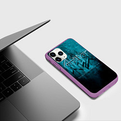 Чехол iPhone 11 Pro матовый ЭХО СУДНОГО ДНЯ - Ария, цвет: 3D-фиолетовый — фото 2