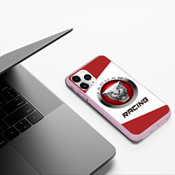 Чехол iPhone 11 Pro матовый Ягуар - Racing, цвет: 3D-розовый — фото 2