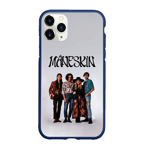 Чехол iPhone 11 Pro матовый Maneskin / 3D-Тёмно-синий – фото 1