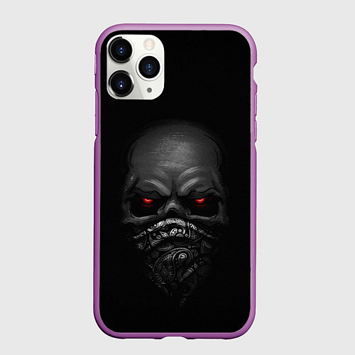Чехол iPhone 11 Pro матовый ВЗГЛЯД ИЗ ТЕМНОТЫ, / 3D-Фиолетовый – фото 1